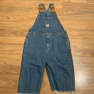 Carhartt Kids Denim Overalls Youth Size 12 Altered Length
